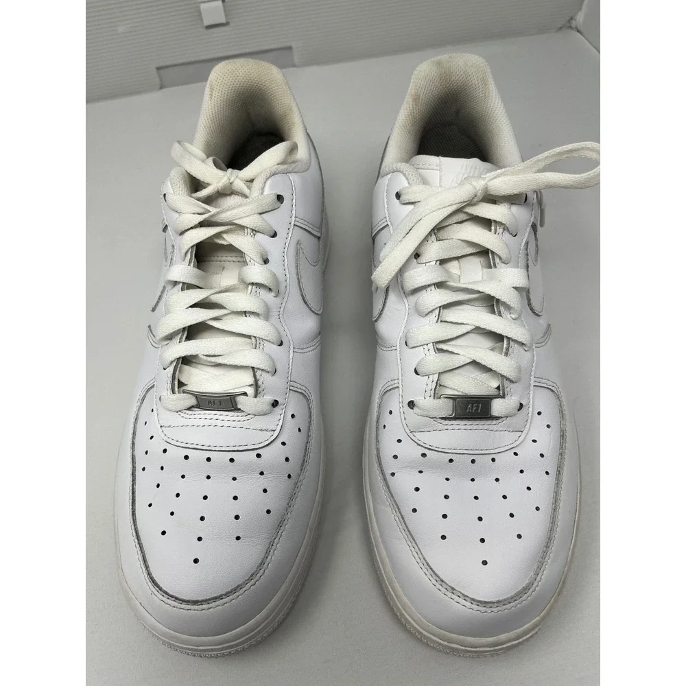 Nike Air Force 1 07 Low Triple White Shoe 315122-111 Mens 10.5 W/ Box No Insoles